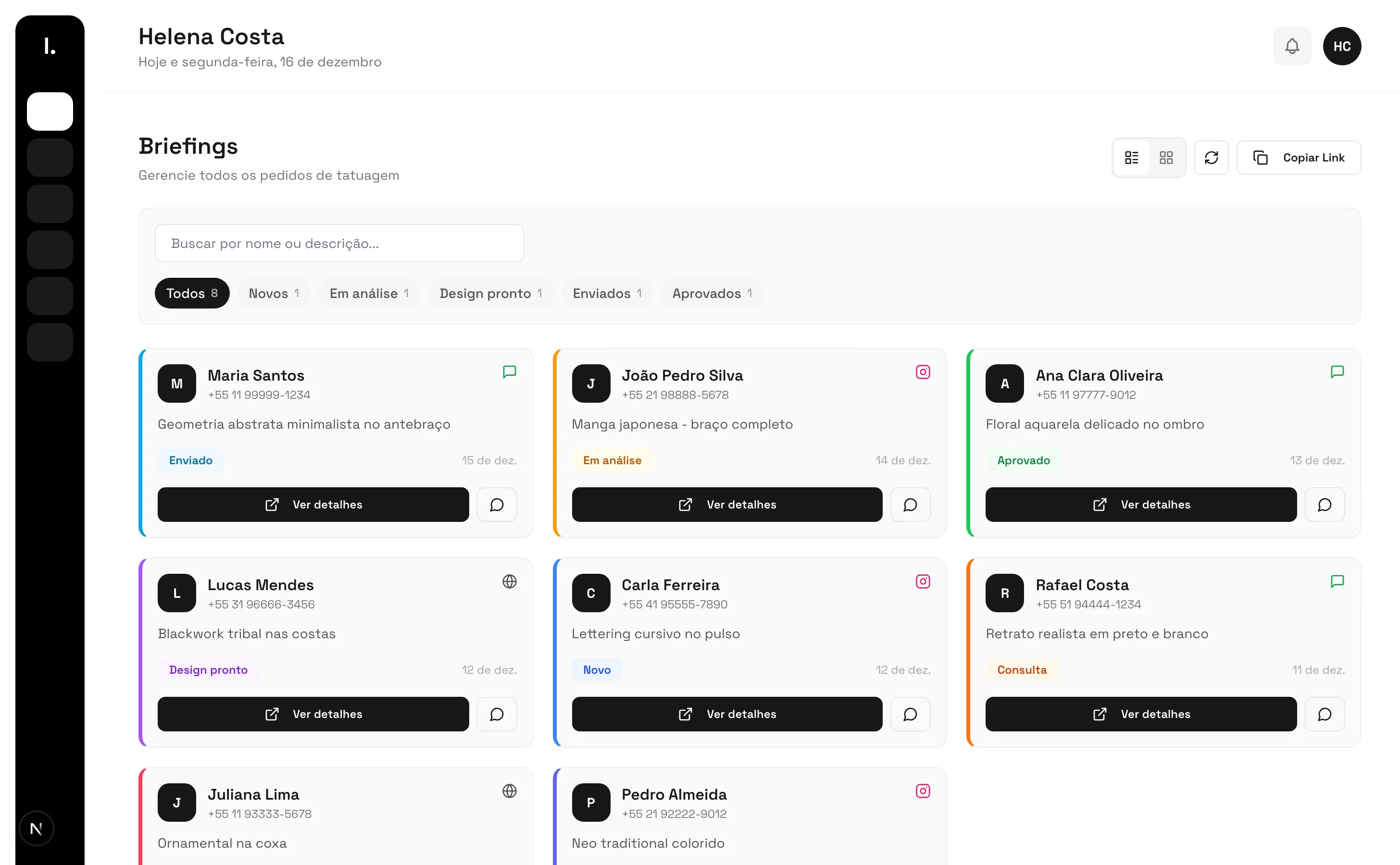 Gestão de Briefings